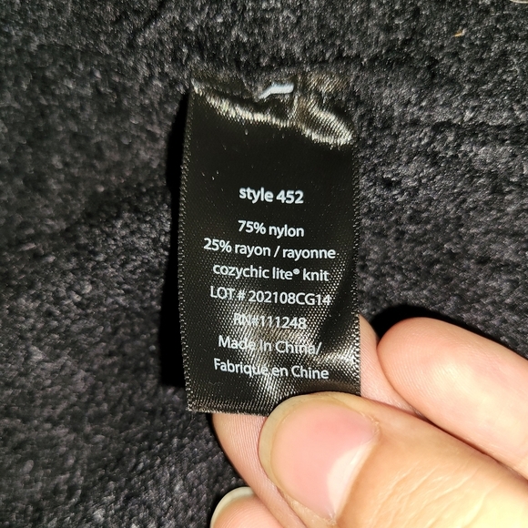 Barefoot Dreams Cozy Chic Lite Black Open Long Sleeve Super Soft Cardigan - Picture 8 of 9